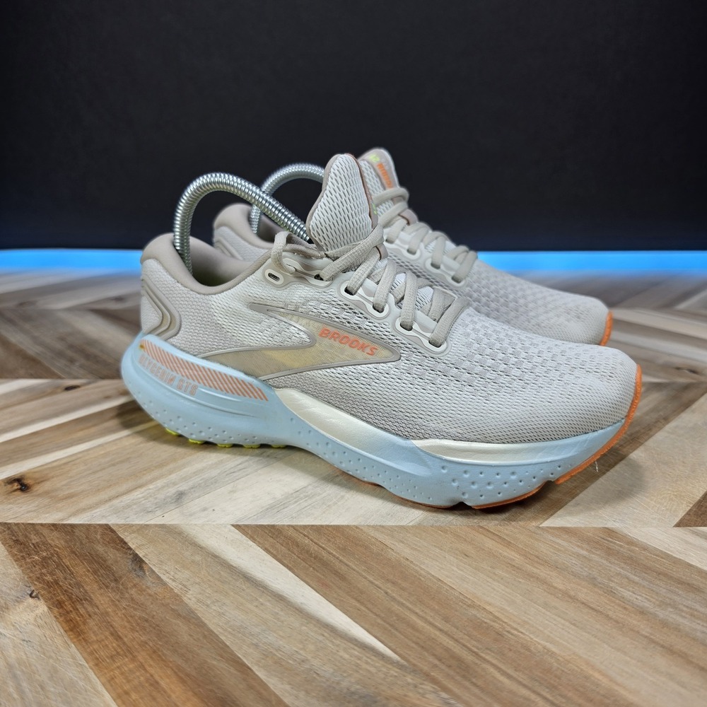 Brooks Glycerin GTS 21 Women's 8.5 B White Orange Running Shoes 1204091B195
